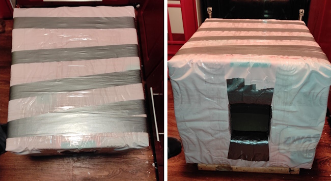 Зимовий будиночок власноруч для вуличного котика